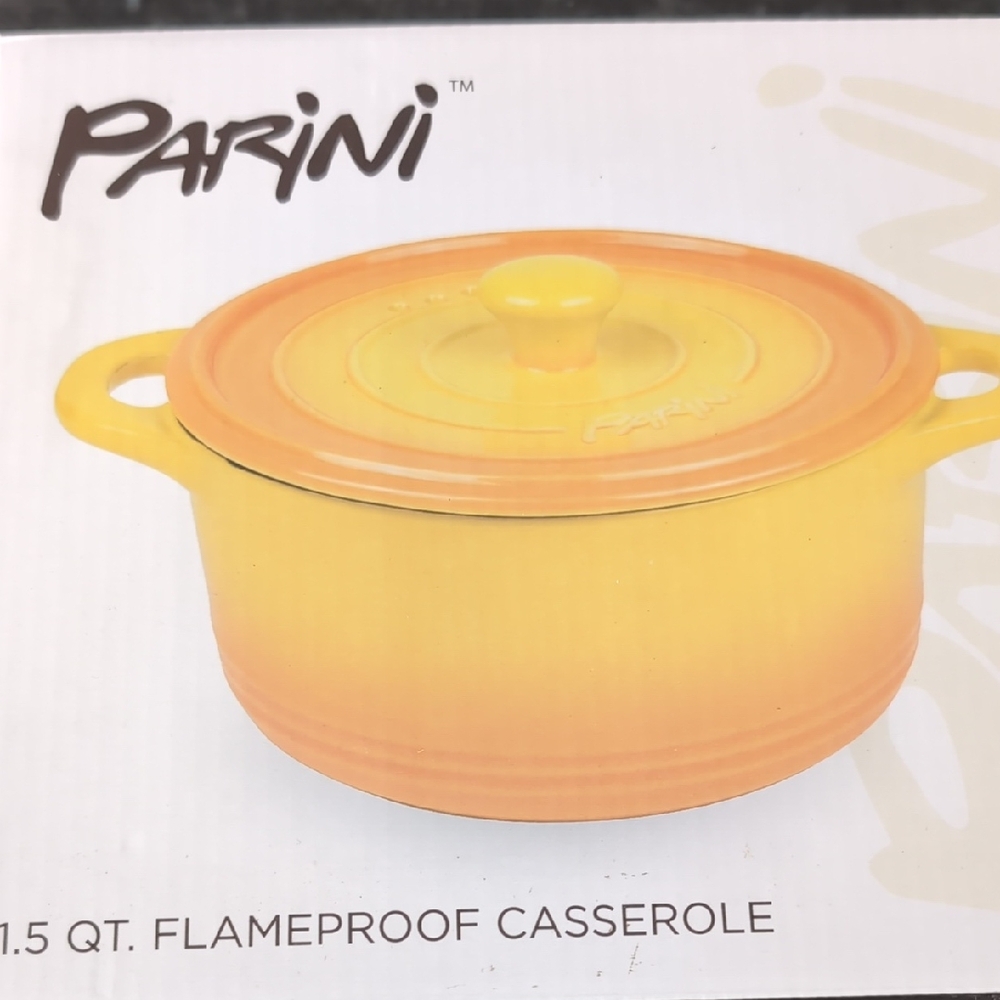 Parini Yellow Cookware Casserole with Handles